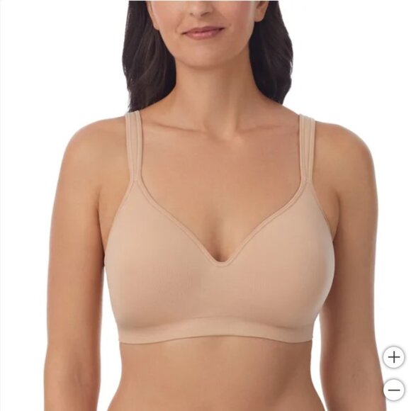 3-Carole Hochman Seamless Comfort Bra 2-Pack - Black & Nude Wire-Free - Picture 5 of 7